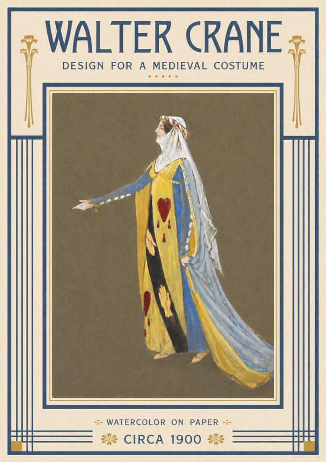 Walter Crane Design for a Medieval Costume No3 - Affiche