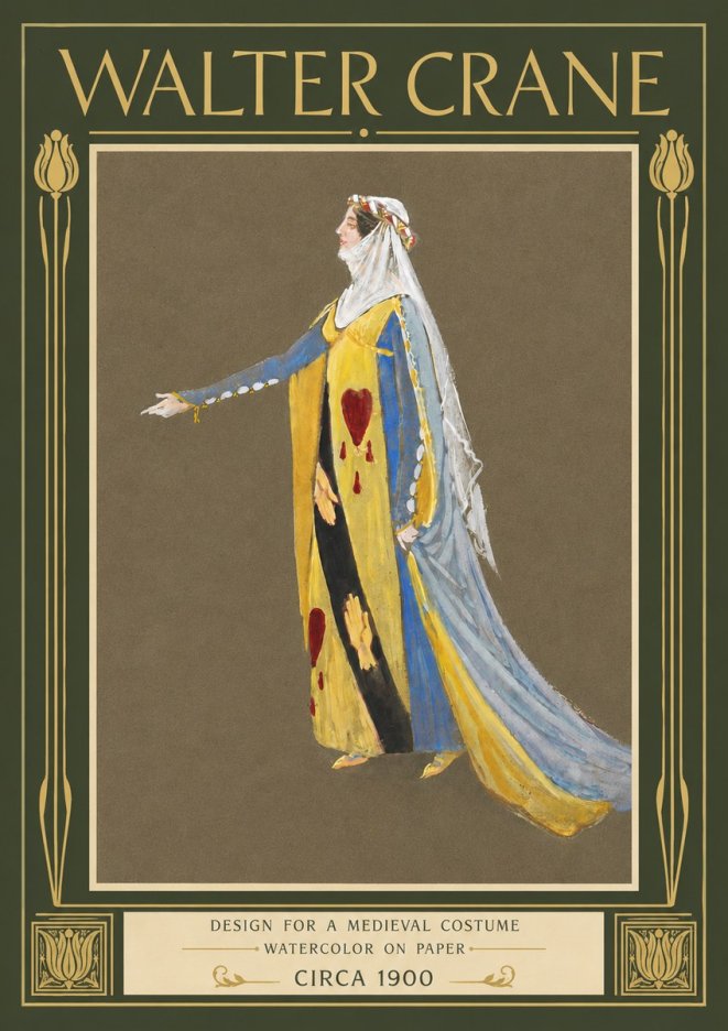 Walter Crane Design for a Medieval Costume No4 - Affiche