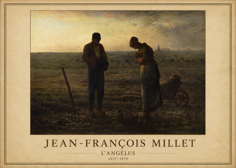 Jean-François Millet L'angélus II No1 - Affiche