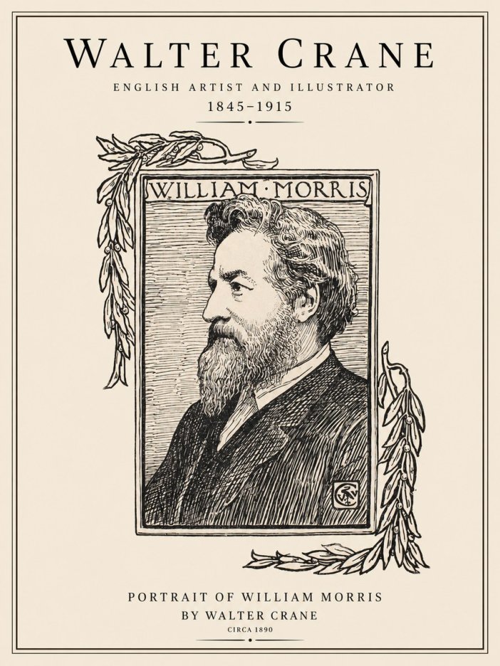 Walter Crane Portrait of William Morris No1 - Affiche