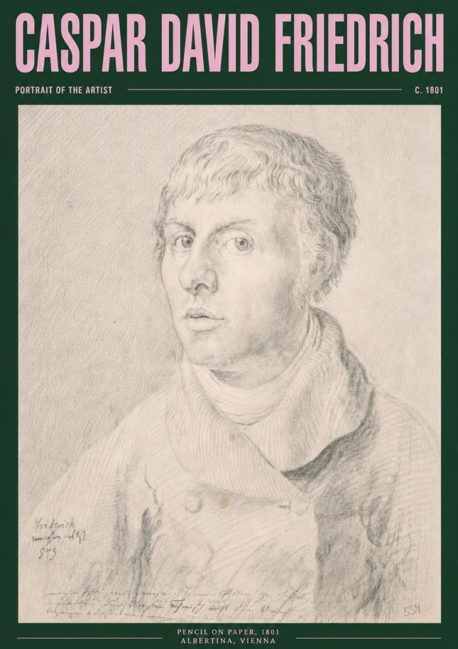 Caspar David Friedrich Portrait of the Artist No3 - Affiche