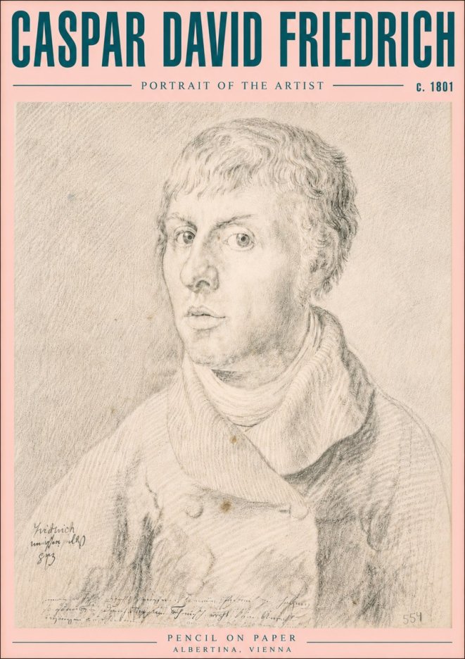 Caspar David Friedrich Portrait of the Artist No5 - Affiche