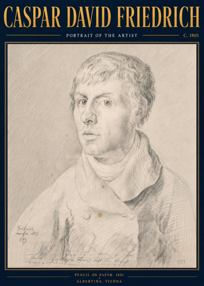 Caspar David Friedrich Portrait of the Artist No6 - Affiche