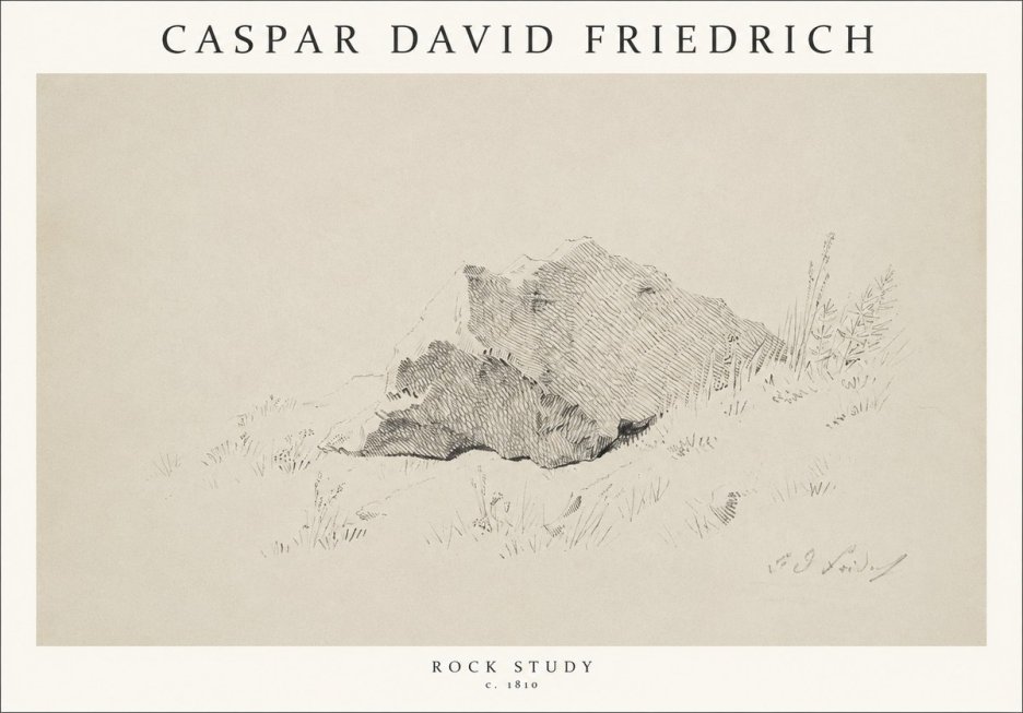 Caspar David Friedrich Rock Study No1 - Affiche