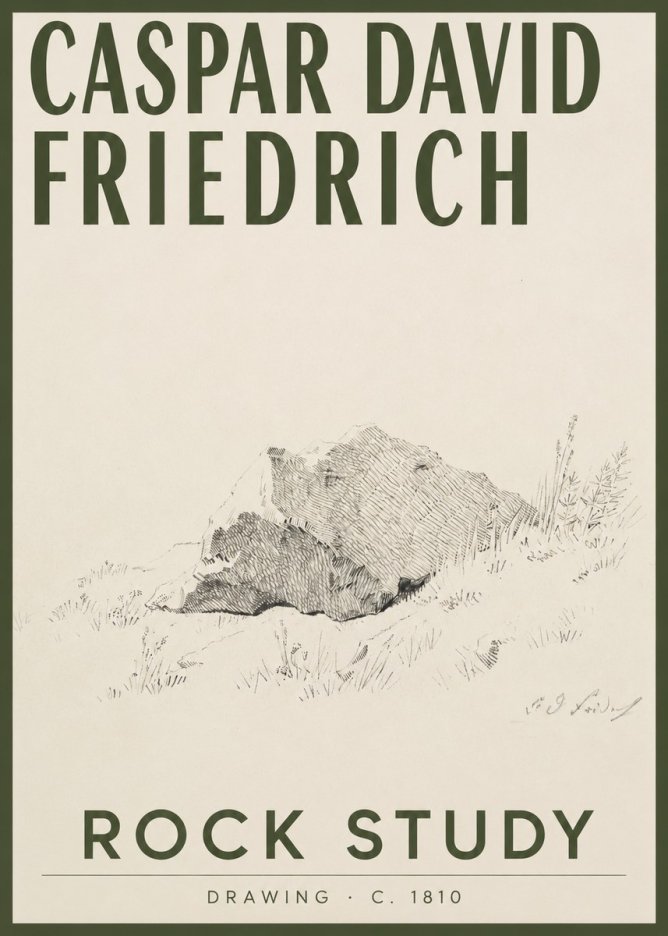 Caspar David Friedrich Rock Study No2 - Affiche