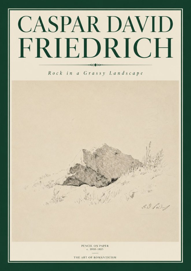 Caspar David Friedrich Rock Study No6 - Affiche
