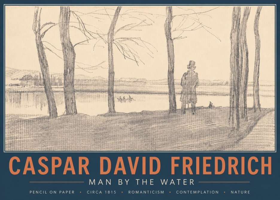 Caspar David Friedrich Man by the Water No4 - Affiche