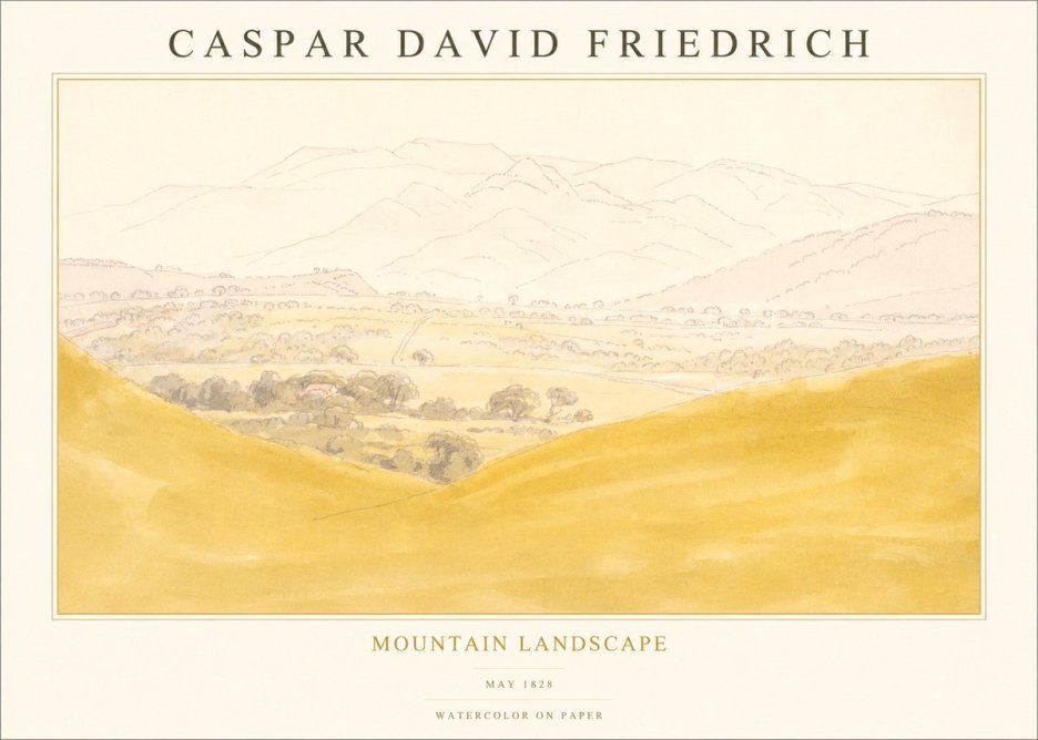Caspar David Friedrich Mountain Landscape No1 - Affiche