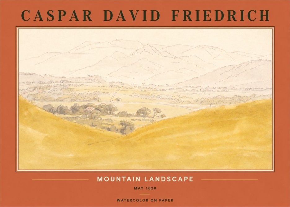 Caspar David Friedrich Mountain Landscape No2 - Affiche