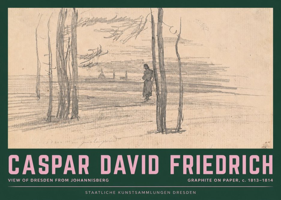 Caspar David Friedrich View of Dresden from Johannisberg No2 - Affiche