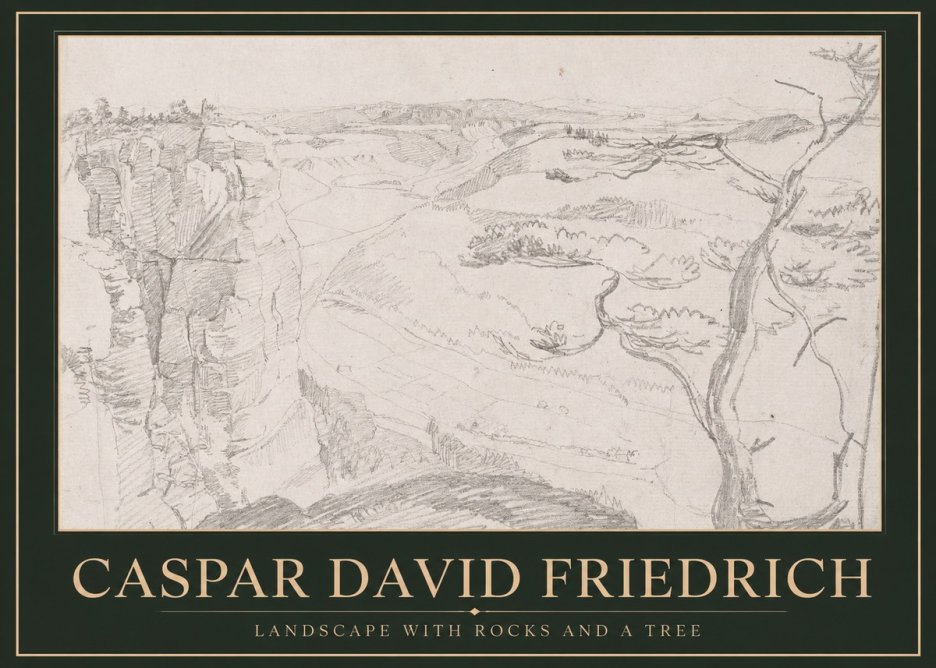 Caspar David Friedrich Landscape with Rocks and a Tree No1 - Affiche