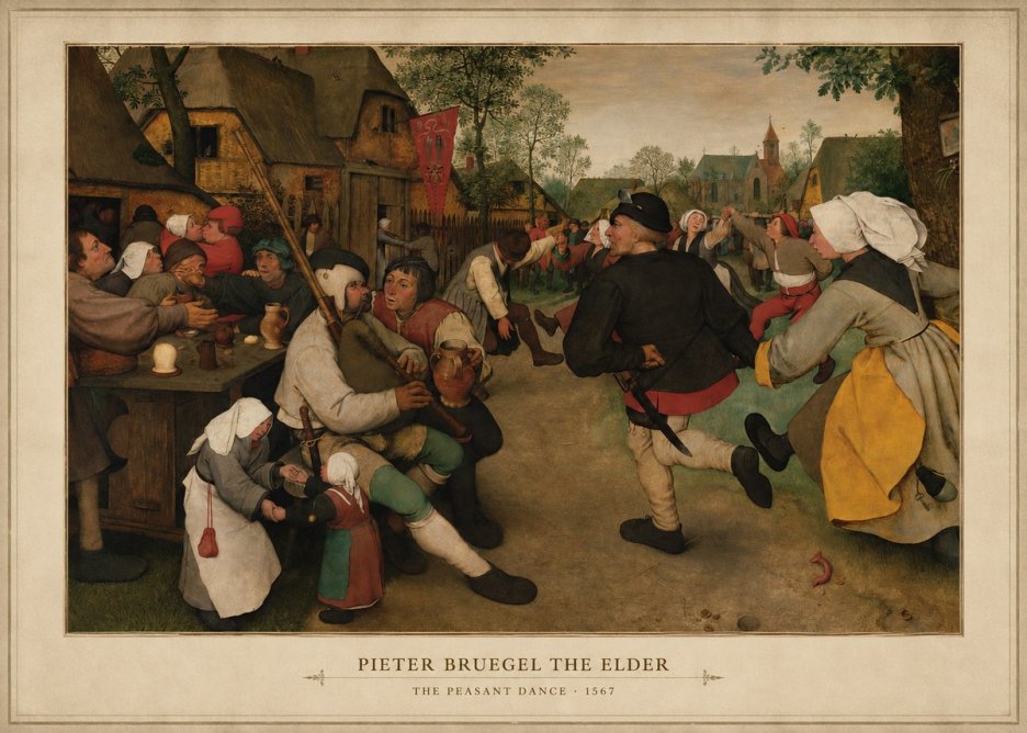Pieter Bruegel The Peasant Dance II No3 - Affiche