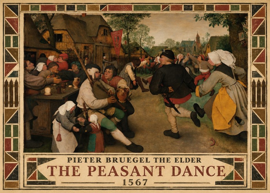 Pieter Bruegel The Peasant Dance II No4 - Affiche