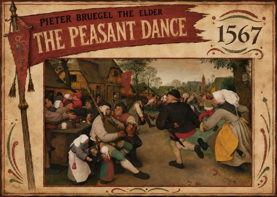 Pieter Bruegel The Peasant Dance II No6 - Affiche