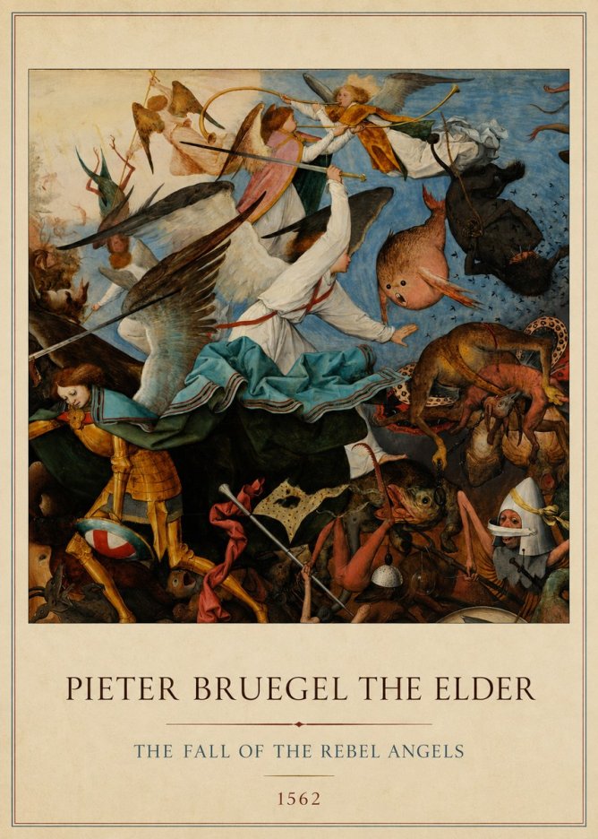 Pieter Bruegel The Fall of the Rebel Angels IV No4 - Affiche