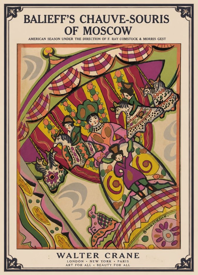 Walter Crane Balieff's Chauve-souris of Moscow No1 - Affiche