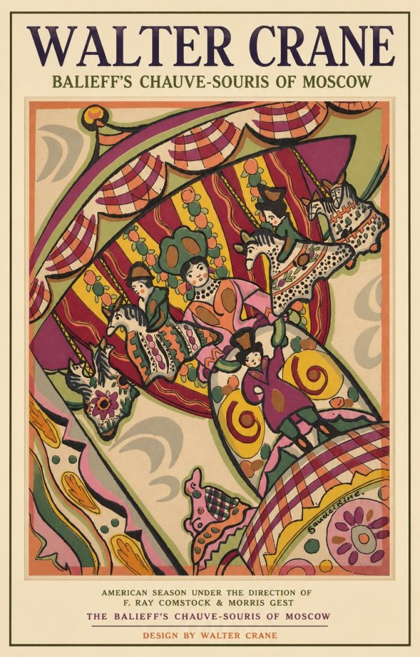 Walter Crane Balieff's Chauve-souris of Moscow No2 - Affiche