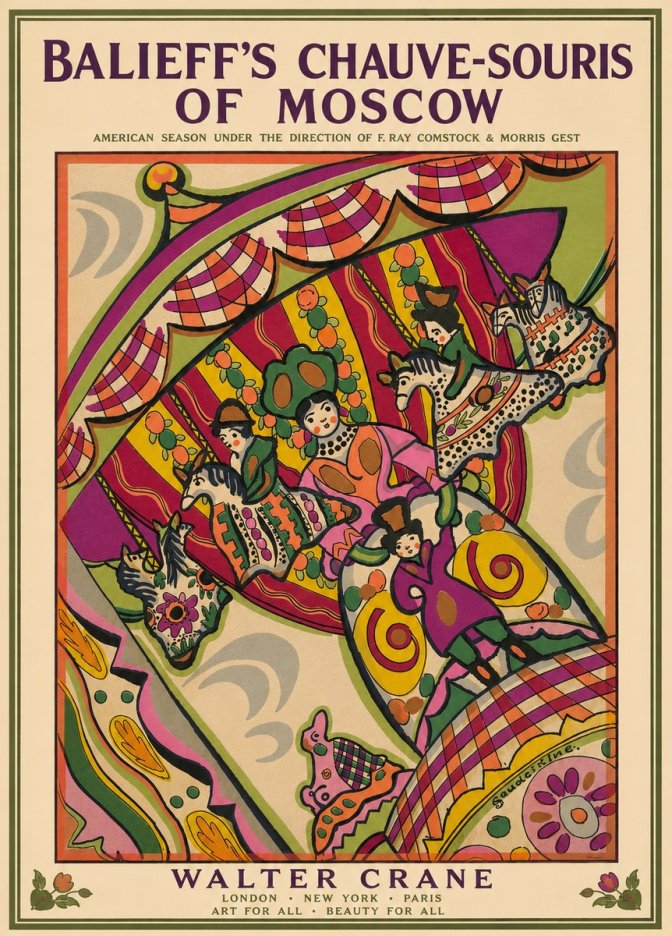 Walter Crane Balieff's Chauve-souris of Moscow No3 - Affiche
