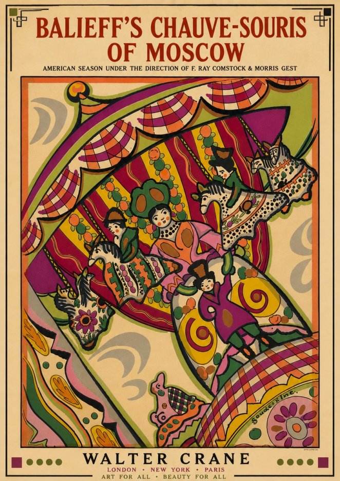 Walter Crane Balieff's Chauve-souris of Moscow No6 - Affiche