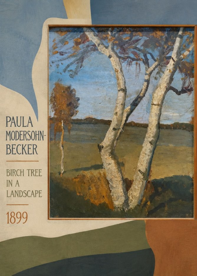 Paula Modersohn-Becker Birch Tree in a Landscape No4 - Affiche