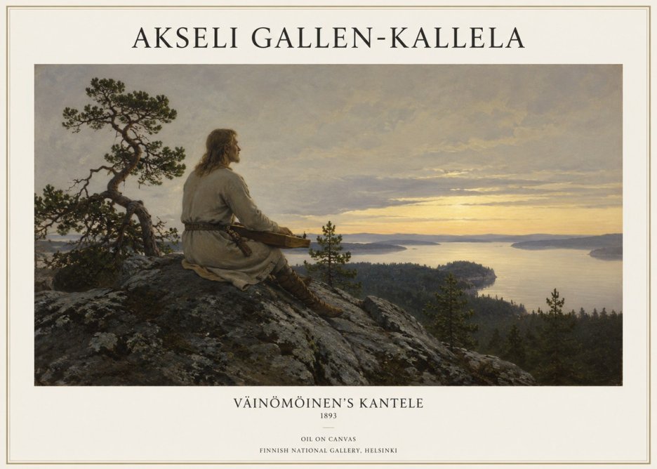 Akseli Gallen-Kallela Väinämöinen's Kantele No1 - Affiche