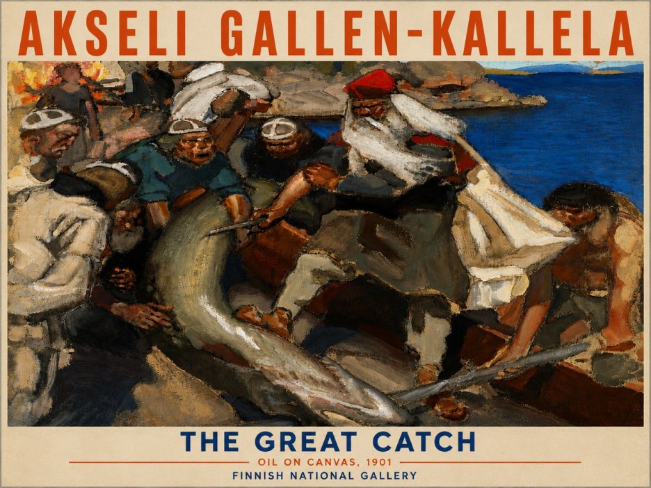 Akseli Gallen-Kallela The Great Catch No6 - Affiche