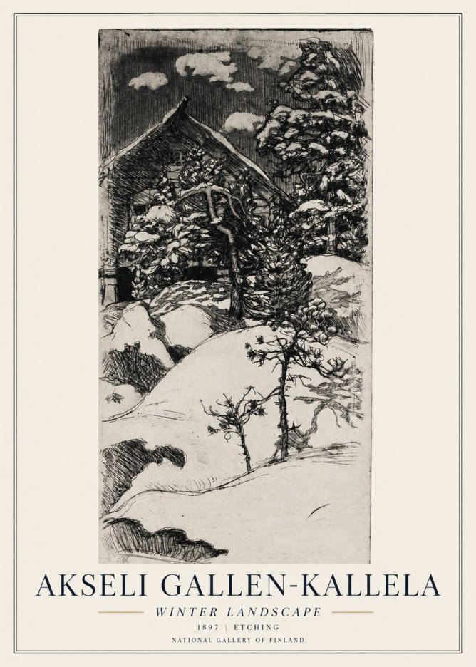 Akseli Gallen-Kallela Winter Landscape I No1 - Affiche