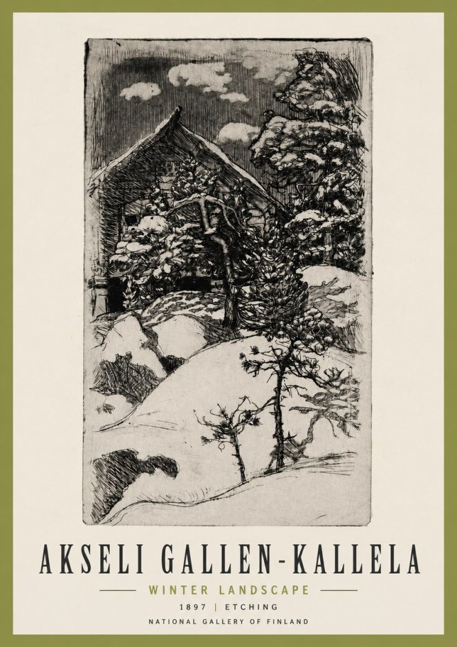Akseli Gallen-Kallela Winter Landscape I No3 - Affiche