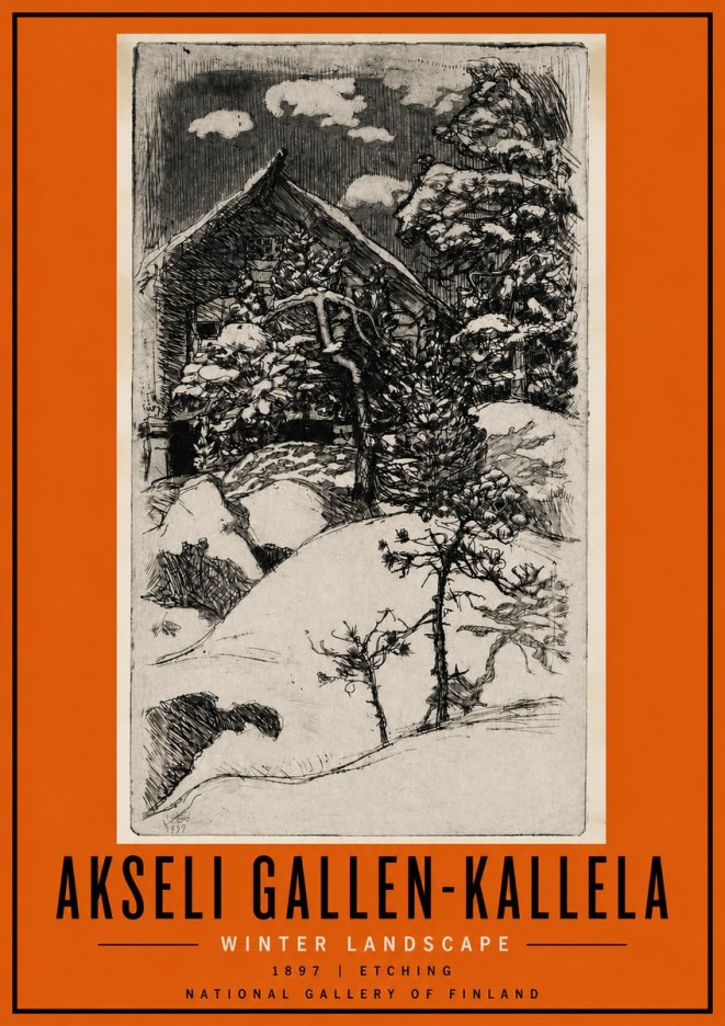Akseli Gallen-Kallela Winter Landscape I No4 - Affiche