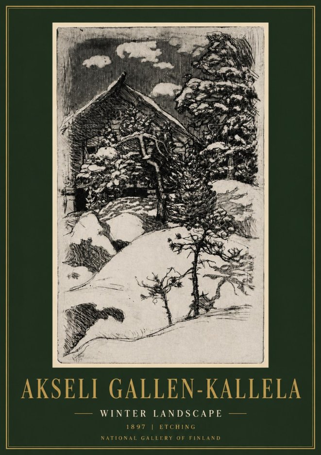 Akseli Gallen-Kallela Winter Landscape I No5 - Affiche
