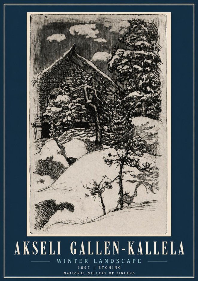 Akseli Gallen-Kallela Winter Landscape I No6 - Affiche