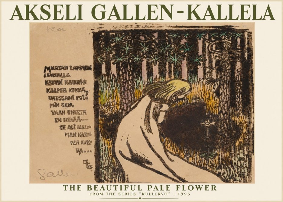 Akseli Gallen-Kallela The Beautiful Pale Flower No1 - Affiche