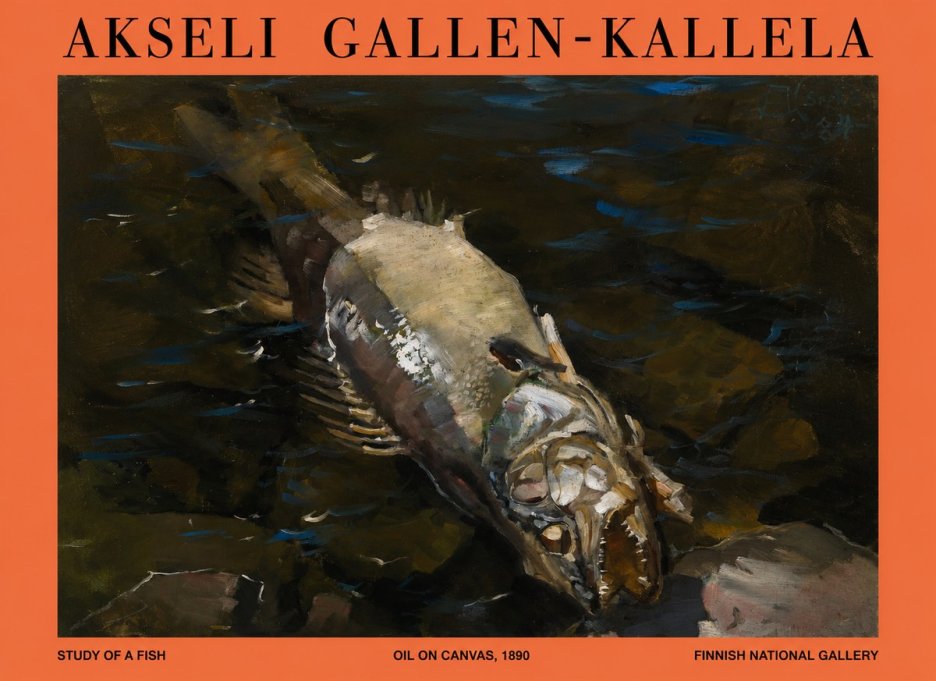 Akseli Gallen-Kallela Study of a Fish No1 - Affiche