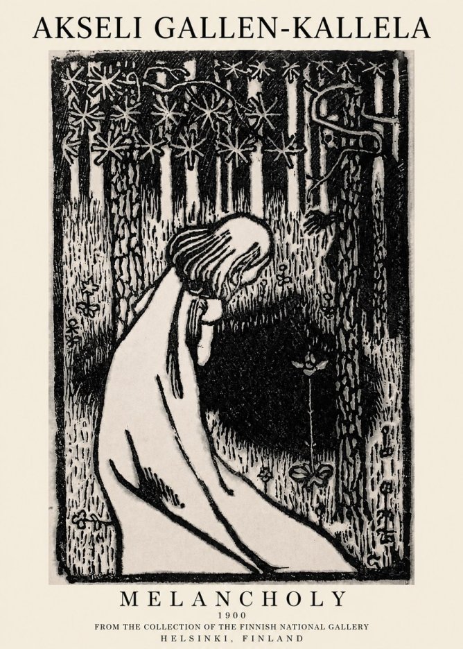 Akseli Gallen-Kallela Melancholy No1 - Affiche