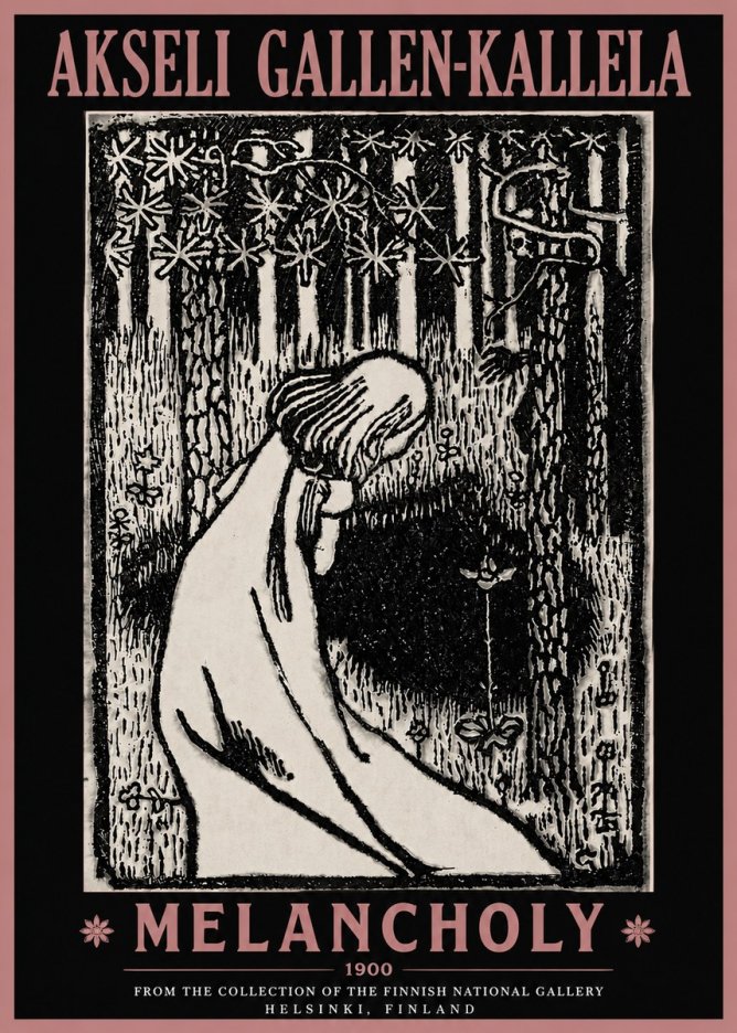 Akseli Gallen-Kallela Melancholy No4 - Affiche