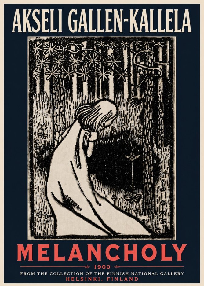 Akseli Gallen-Kallela Melancholy No6 - Affiche