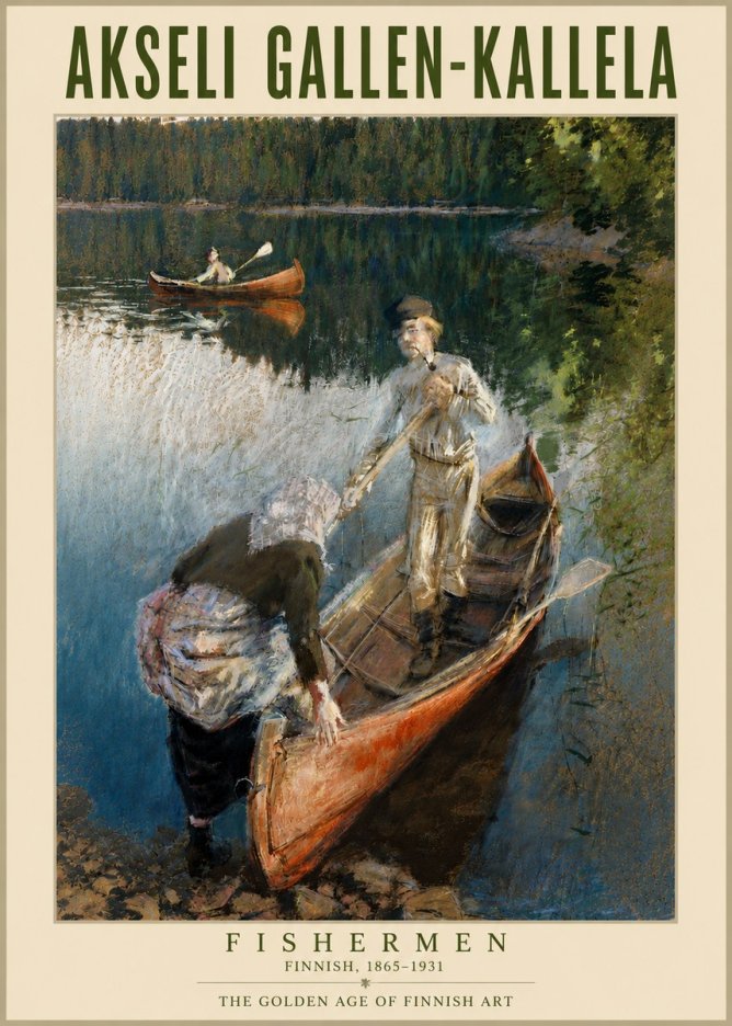 Akseli Gallen-Kallela Fishermen No4 - Affiche