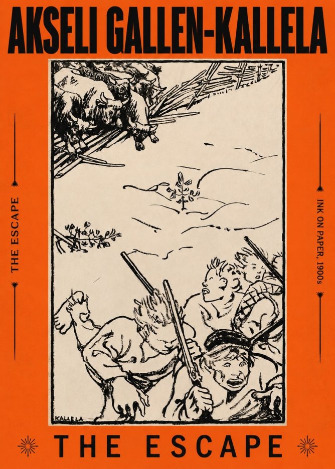 Akseli Gallen-Kallela The Escape No2 - Affiche