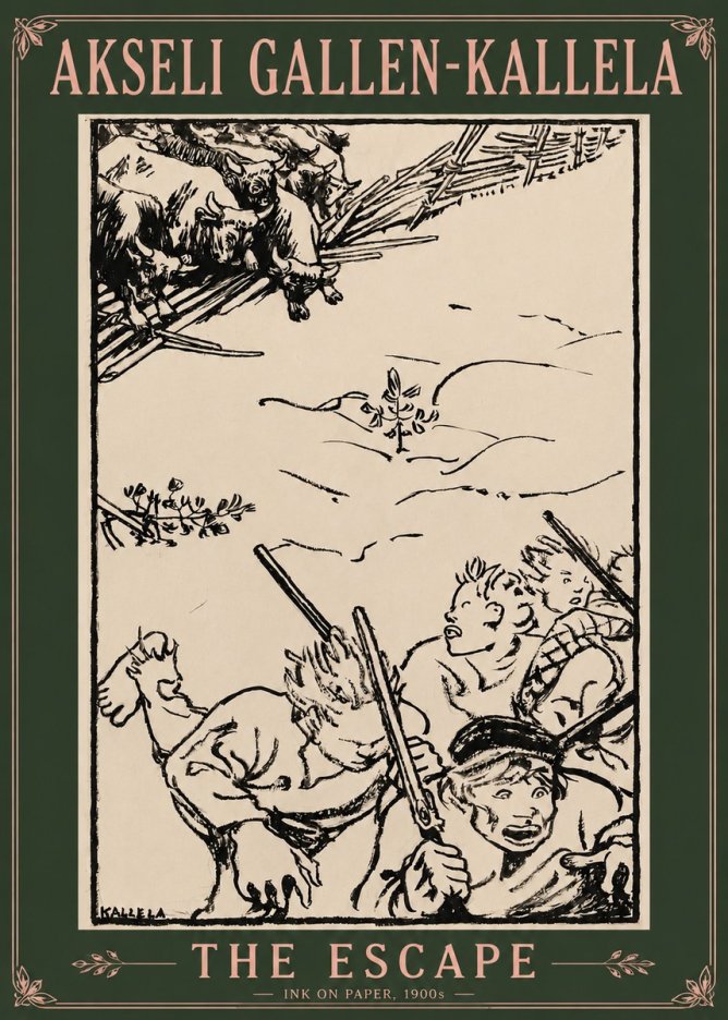 Akseli Gallen-Kallela The Escape No3 - Affiche