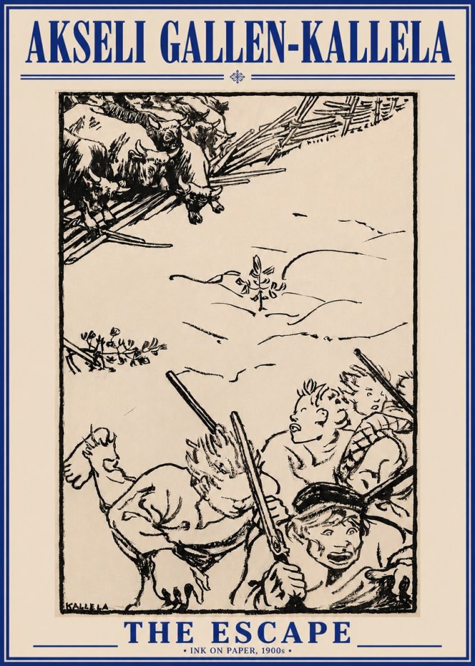 Akseli Gallen-Kallela The Escape No4 - Affiche