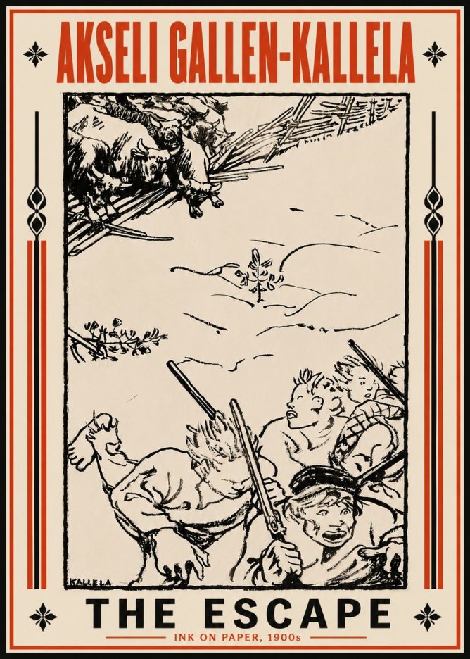 Akseli Gallen-Kallela The Escape No6 - Affiche