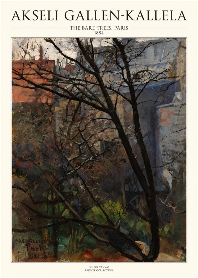 Akseli Gallen-Kallela The Bare Trees, Paris No1 - Affiche