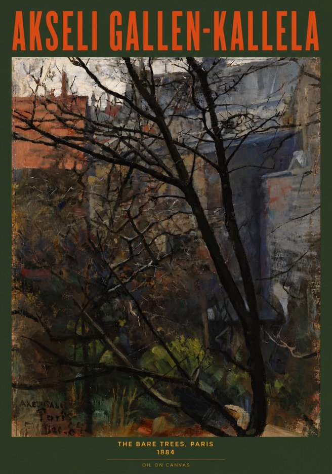 Akseli Gallen-Kallela The Bare Trees, Paris No3 - Affiche