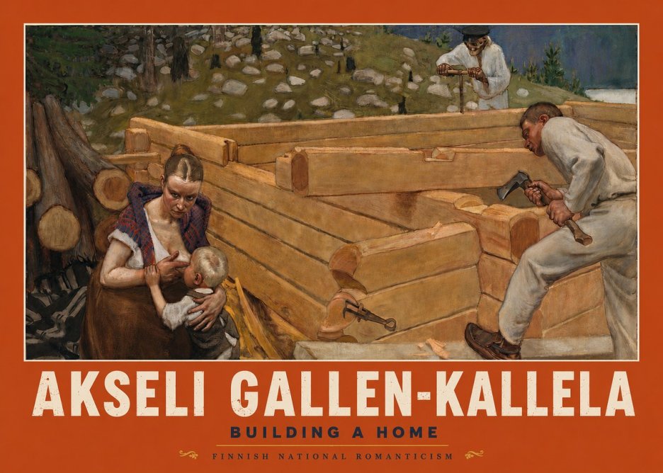 Akseli Gallen-Kallela Building a Home No2 - Affiche