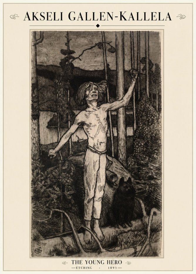 Akseli Gallen-Kallela The Young Hero No1 - Affiche