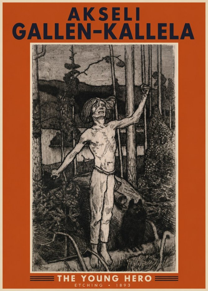 Akseli Gallen-Kallela The Young Hero No3 - Affiche