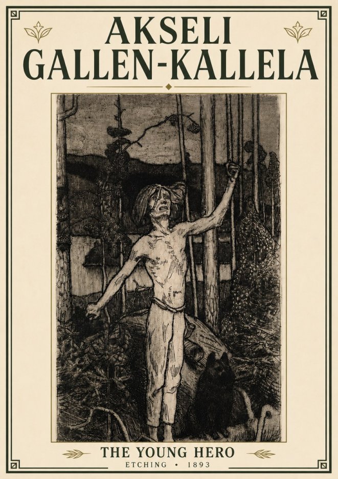 Akseli Gallen-Kallela The Young Hero No6 - Affiche