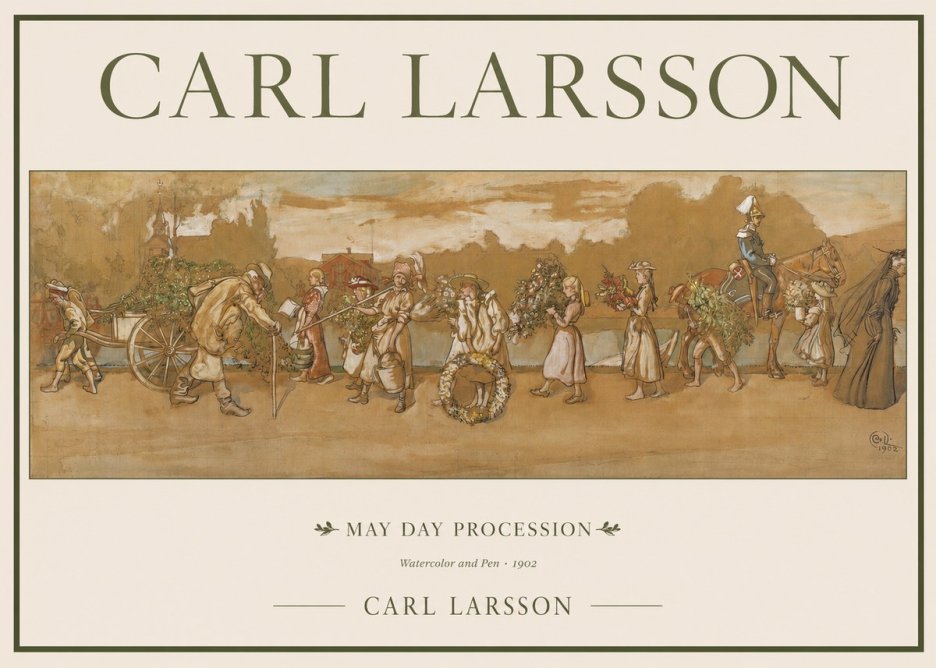 Carl Larsson May Day Procession No1 - Affiche