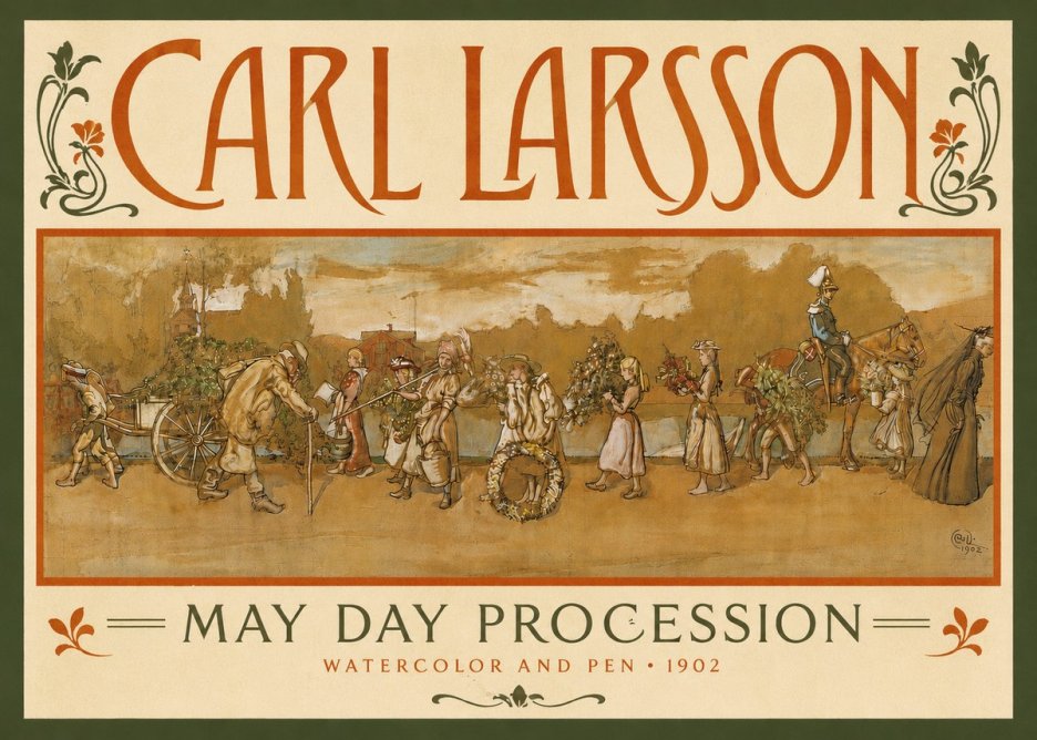 Carl Larsson May Day Procession No4 - Affiche