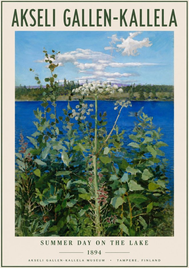 Akseli Gallen-Kallela Summer Day on the Lake No3 - Affiche